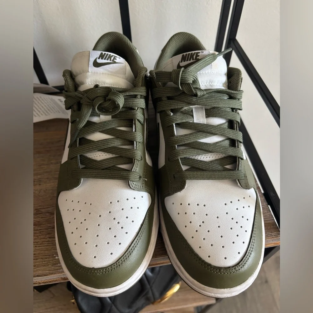 Nike Dunk Low Olive Green & White Sneakers – Women’s Size 10 (Preloved) 💚🤍 - Picture 8 of 11